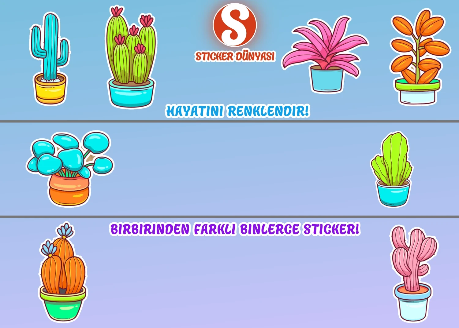 Otantik Bitkiler Temalı Mükemmel Sticker Koleksiyonu (Otantik-Bitki2) görsel 4